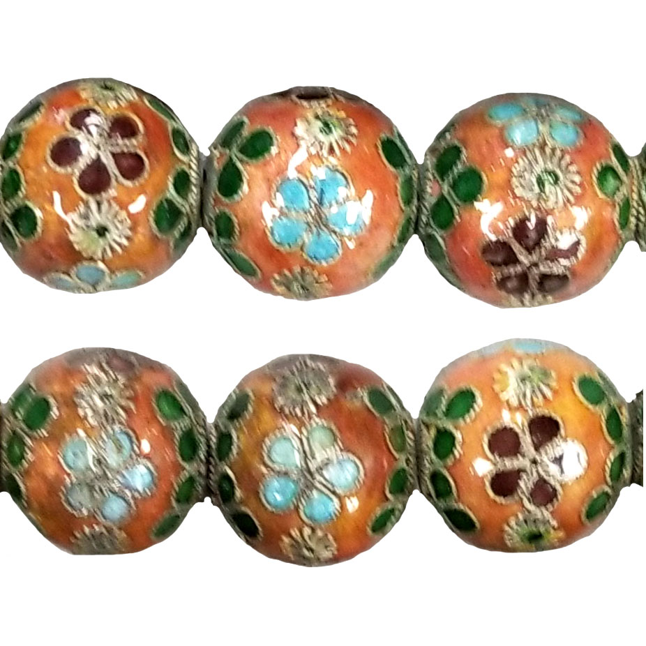 ENAMEL ROUND 16MM ORANGE